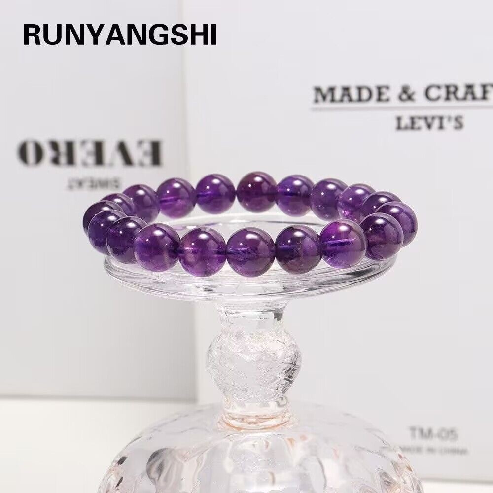 Natural Brazilian Purple Agate Unisex Good Luck Bracelet Increases Energy