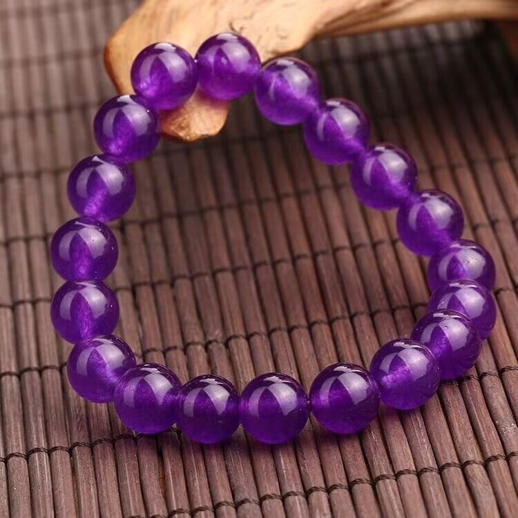 Natural Brazilian Purple Agate Unisex Good Luck Bracelet Increases Energy