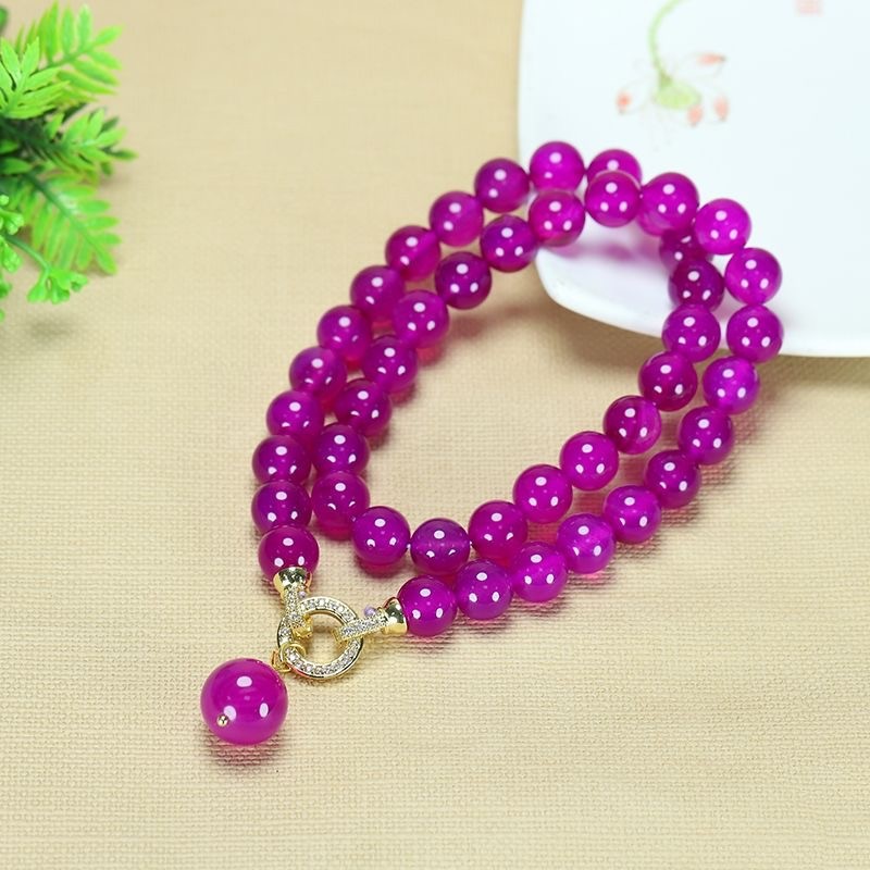 Xizang natural red agate bracelet necklace earrings three piece set