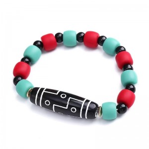 Xizang Natural Agate Nine Eyed Celestial Beads Handstring