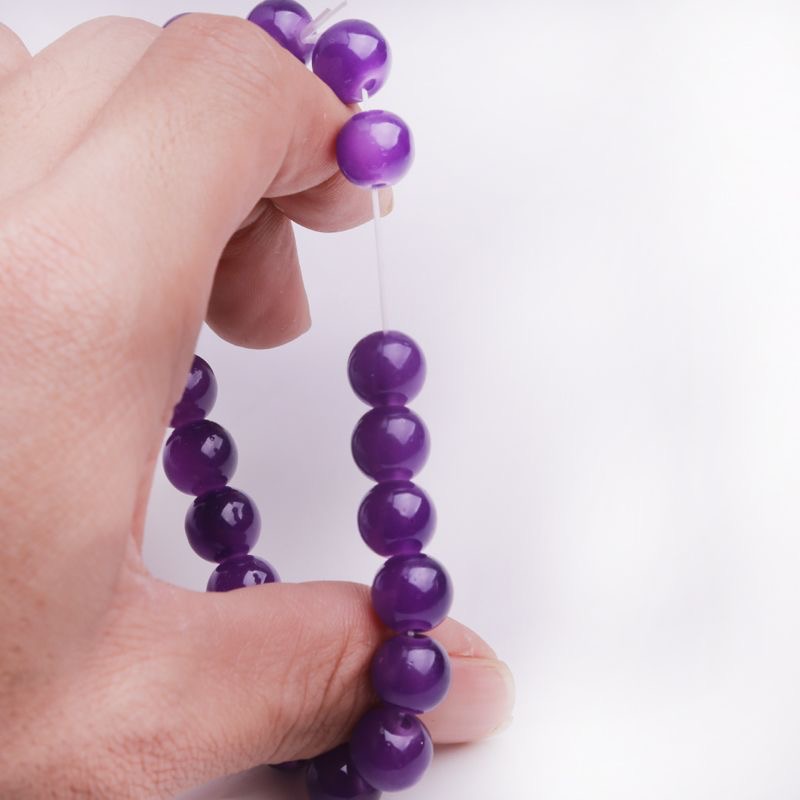 Natural Brazilian Purple Agate Unisex Good Luck Bracelet Increases Energy