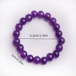 Natural Brazilian Purple Agate Unisex Good Luck Bracelet Increases Energy