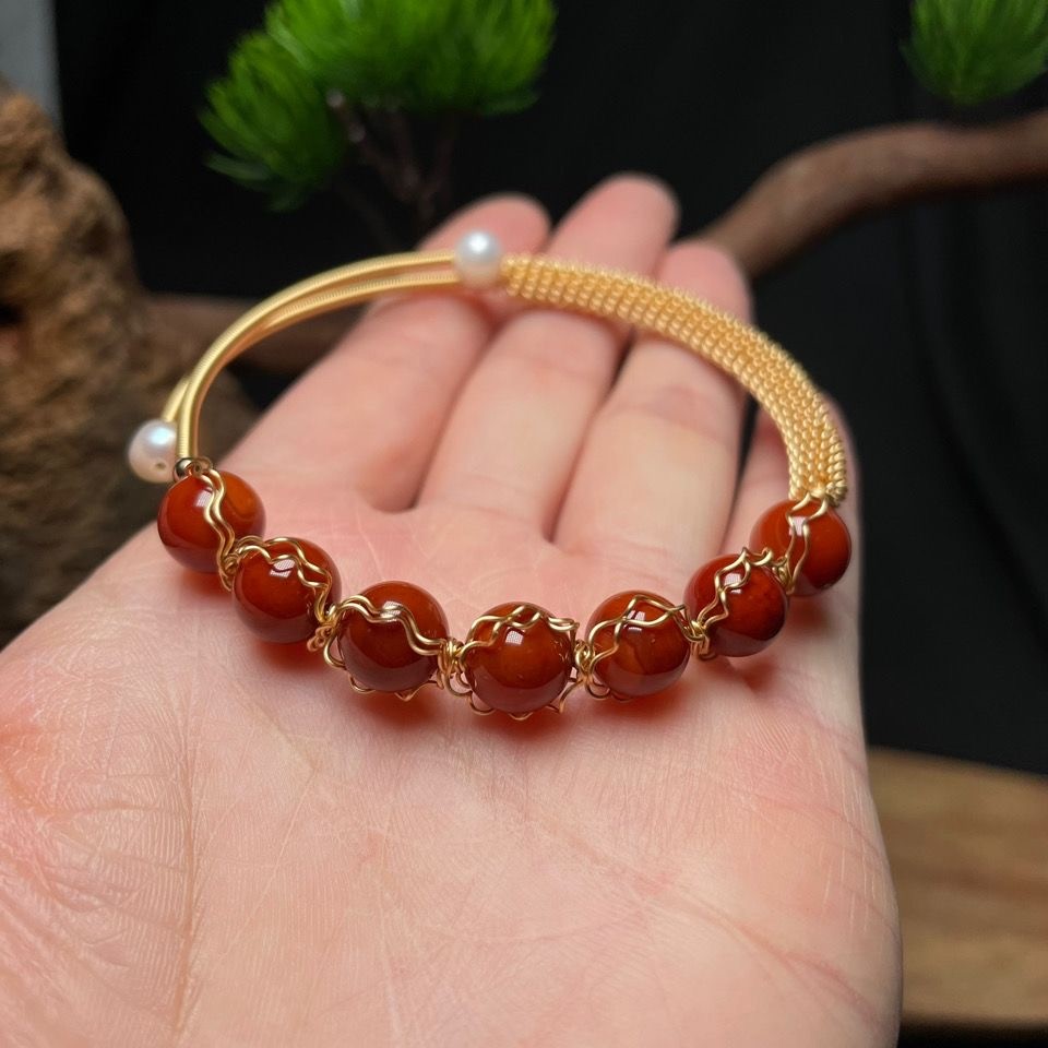 Handmade Red Agate Bracelet