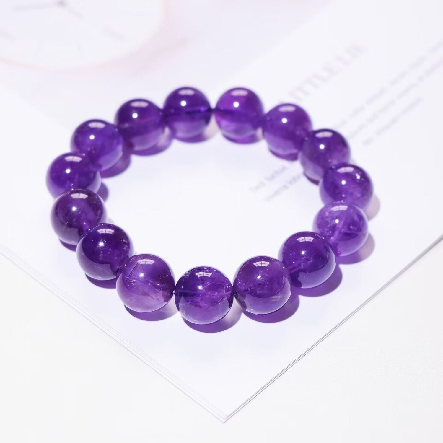 Natural Brazilian Purple Agate Unisex Good Luck Bracelet Increases Energy