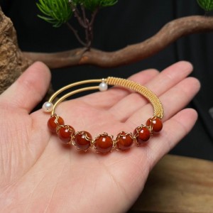 Handmade Red Agate Bracelet