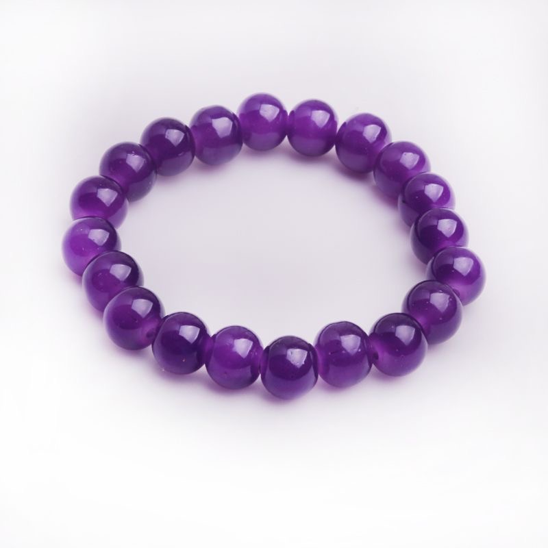 Natural Brazilian Purple Agate Unisex Good Luck Bracelet Increases Energy