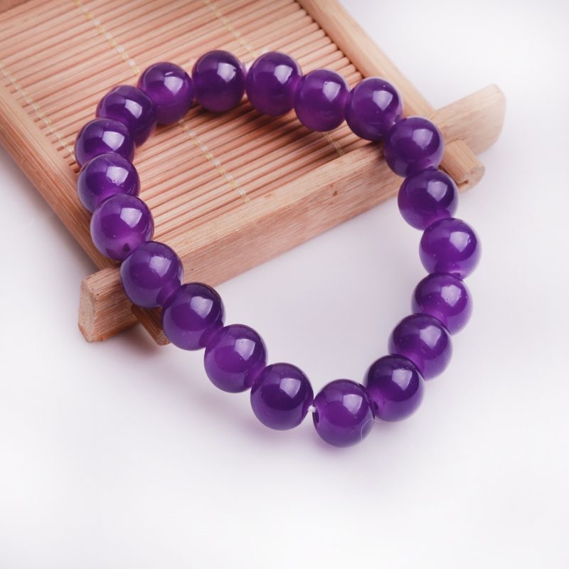 Natural Brazilian Purple Agate Unisex Good Luck Bracelet Increases Energy