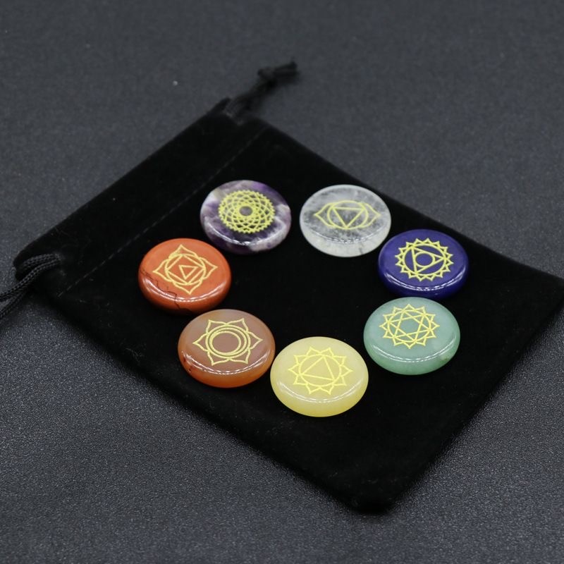 Natural Crystal High Frequency Energy Yoga Symbol 7-Color Combination