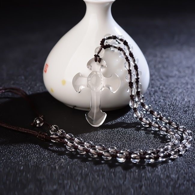 Brazilian natural white crystal cross pendant for both men and women