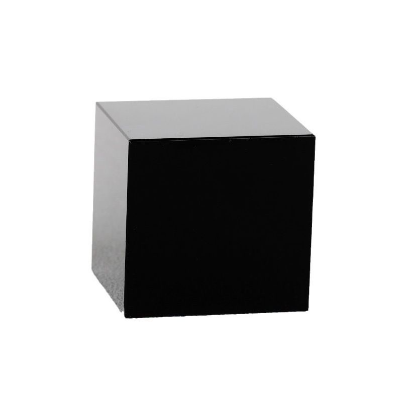 Obsidian hexagonal cube raw stone polished geometric energy stone