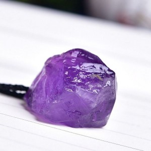 Natural amethyst raw stone polished irregular pendant lucky energy supply