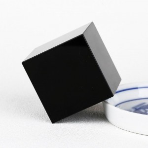 Obsidian hexagonal cube raw stone polished geometric energy stone