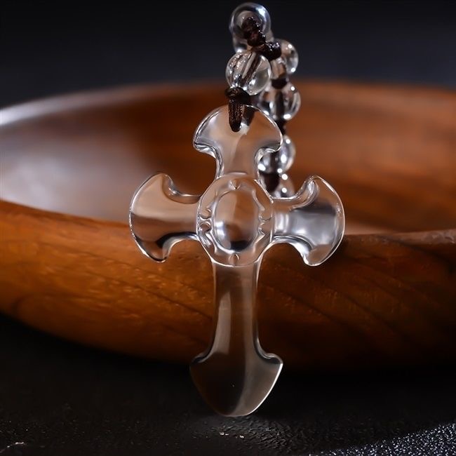 Brazilian natural white crystal cross pendant for both men and women