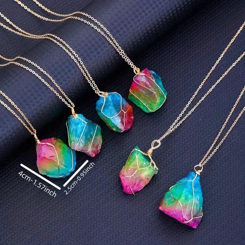 Irregular colored crystal pendant for both men and women as a holiday gift