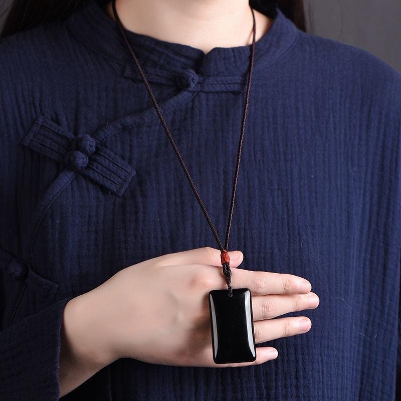 Obsidian Peaceful Pendant for Men and Women
